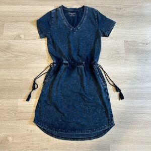 Ariat Women's Navy Denim V‑Neck Drawstring Dress